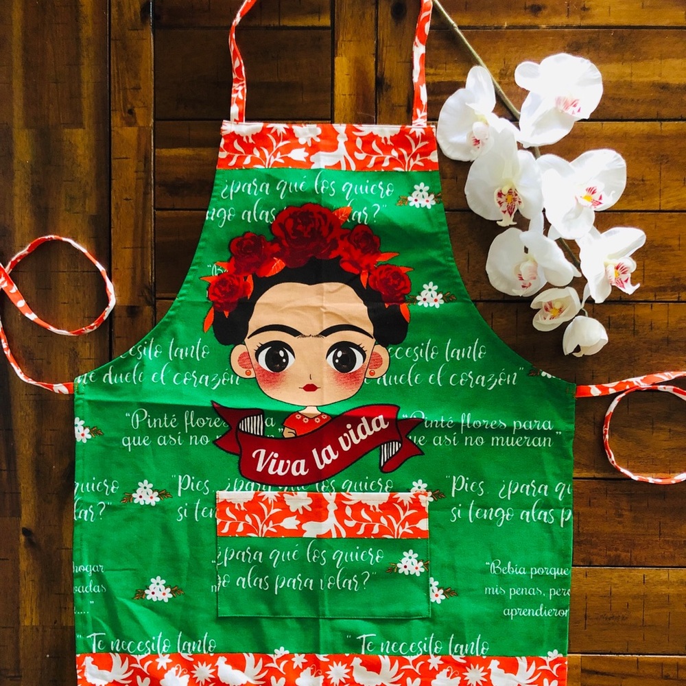 Frida Kahlo apron chef pocket